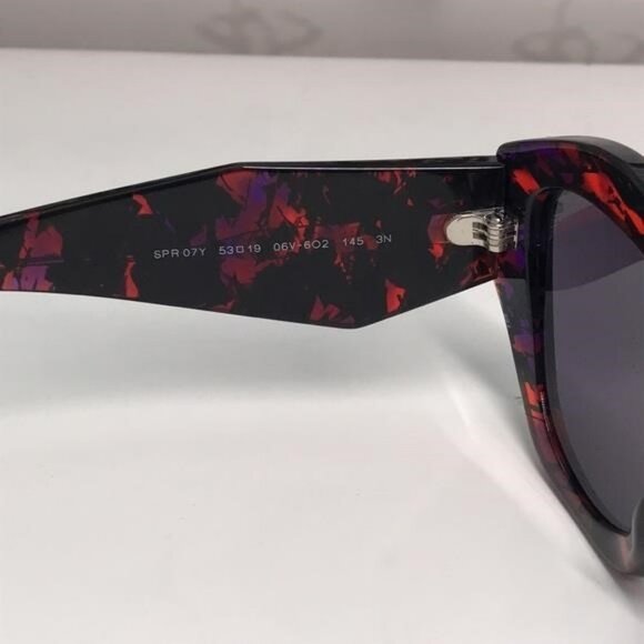 New Authentic Prada PR07YSF Women’s Sunglasses – Abstract Orange Frame / Violet - Picture 8 of 11